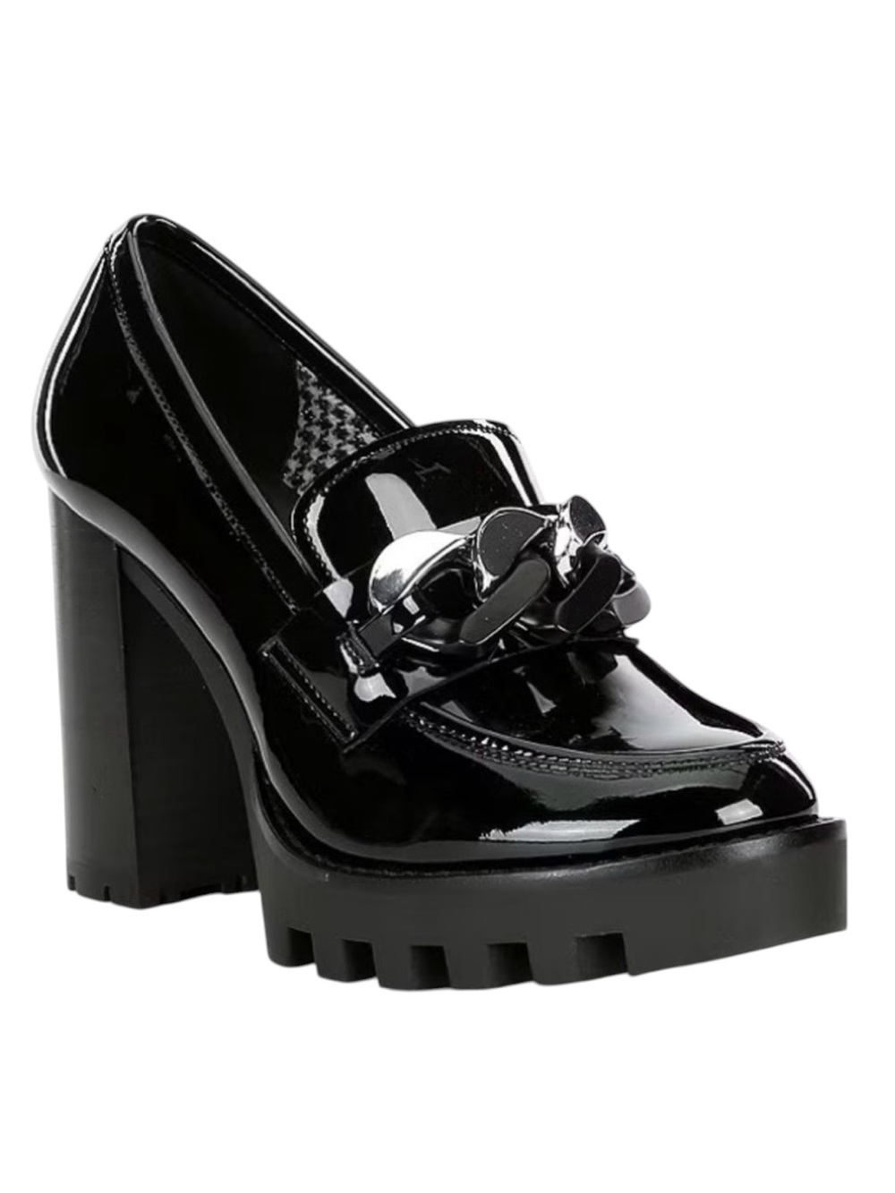 Antonio Melani Black Platform Lug Loafers